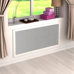 Экран для радиатора, МДФ, 117х57 мм, прямоугольный, арктика, Стильный Дом, Глория