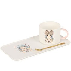 Чайная пара керамика, 3 предмета, на 1 персону, 280 мл, Леди, Y6-10127, подарочная упаковка