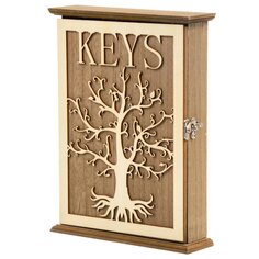 Ключница 22х29.5х6 см, дерево, 6 крючков, декоративная, Y6-10520
