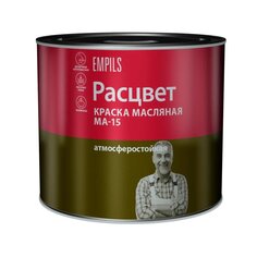 Краска Расцвет, МА-15, масляная, универсальная, глянцевая, зеленая, 1.9 кг