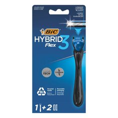 Станок для бритья Bic, Flex3 Hybrid, 3 лезвия, 2 сменные кассеты, 921449