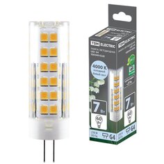 Лампа светодиодная G4, 7 Вт, 230 В, капсула, 4000 К, TDM Electric