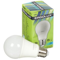 Лампа светодиодная E27, 10 Вт, 80 Вт, 220 В, груша, 4500 К, свет холодный белый, Ergolux