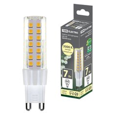 Лампа светодиодная G9, 7 Вт, 230 В, капсула, 3000 К, TDM Electric