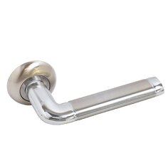 Ручка дверная Стандарт, 28SN/CP, 00013774, матовый никель, хром, алюминиевый сплав Стандартъ