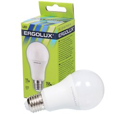 Лампа светодиодная E27, 17 Вт, 155 Вт, 220 В, груша, 4500 К, свет холодный белый, Ergolux