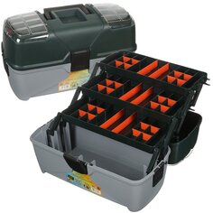 Ящик для инструментов, 19 , 47х23х25 см, пластик, Profbox, Универсальный, пластиковый замок, 3 выдвижных лотка, 2 органайзера, Е-45