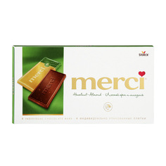 Шоколад Merci Лесной орех и миндаль 100 г ..,Merci