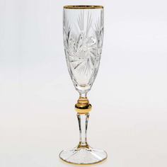 Набор бокалов для шампанского Bohemia Jihlava Pinwheel золотой шар 180 мл 6 шт
