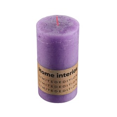Свеча столбик рустик Home Interiors сиреневый 7х13 см