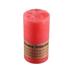 Свеча столбик рустик Home Interiors нежно-красный 7х13 см