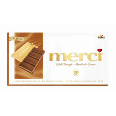 Шоколад Merci Молочный с ореховым кремом 112 г ..,Merci