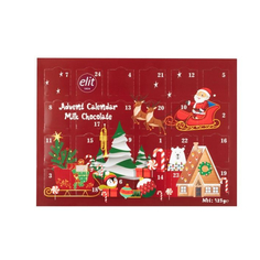 Набор шоколадок ELIT 1924 Advent Calendar красный в подарочной упаковке, 125 г