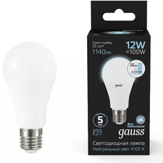 Лампа Gauss A60 12W 1140lm 4100 K Е27 шаг. диммирование LED