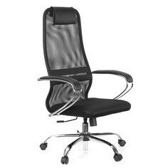 Кресла офисные кресло офисное SU-B-8 черный экокожа/сетка/хром Метта