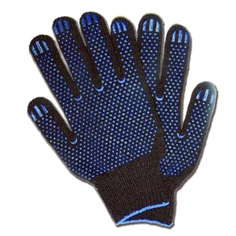 Перчатки, рукавицы перчатки зимние полушерстяные с ПВХ б/р черные 3 пары