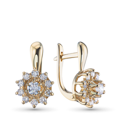 Серьги из желтого золота э0312сг07153800_white ЭПЛ Даймонд