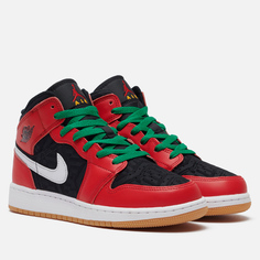 Мужские кроссовки Jordan Air Jordan 1 Mid SE GS Christmas, цвет чёрный