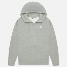 Мужская толстовка Nike Club Fleece Full Zip Hoodie, цвет серый