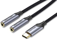 Кабель интерфейсный Vention BGNHY USB Type C M/Jack 3.5 mm F x 2 - 0.3м