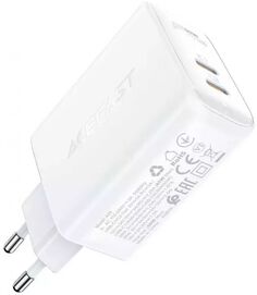 Зарядное устройство сетевое ACEFAST A29 PD50W GaN USB-C+USB-C dual port charger (EU). Цвет: белый