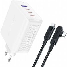 Зарядное устройство сетевое ACEFAST A37 PD100W GaN (3*USB-C+USB-A) charger set (EU). Цвет: белый
