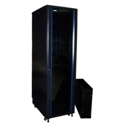 Шкаф напольный 19", 45U TWT TWT-CBB-47U-6x6-G1 Business, 600x600, черный, передняя дверь стекло, задняя дверь распашная металл
