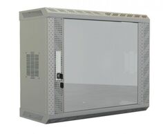 Шкаф напольный 19", 22U Hyperline TWS-2225-GP-RAL7035 1086х600х250, со стеклянной дверью, несъемные боковые панели, цвет серый (RAL 7035) (собранный)