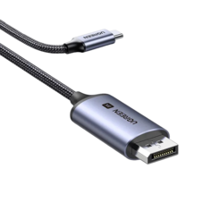 Кабель UGREEN 25157_ USB-C to DisplayPort 8K Cable, 1 м, черный/серый космос