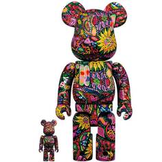 Фигура Bearbrick Medicom Toy Psychedelic Paisley Amplifier 400% and 100%