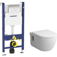 Комплект унитаза Am.Pm Like FlashClean с инсталляцией Geberit, клавиша хром, сиденье микролифт (C801701SC, 458.124.21.1) Am.Pm.