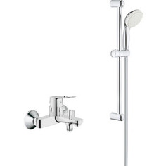 Смеситель для ванны Grohe BauLoop с душевым гарнитуром, хром (23341000, 27853001)