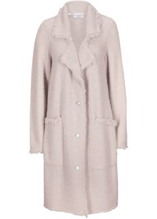 Вязаное пальто из перьевой пряжи Bpc Selection Premium, бежевый