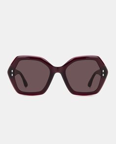 Бордовые женские солнцезащитные очки из ацетата с геометрическим рисунком Isabel Marant, бордо
