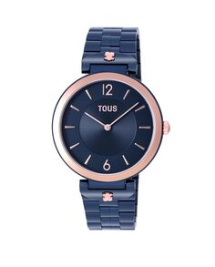 Аналоговые женские часы S-диапазона с синим IP-сталем и розовым стальным браслетом IPRG Tous, синий