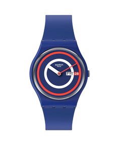 Синие часы Blue to Basic с разноцветным циферблатом Swatch, синий