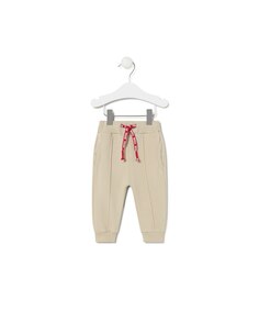 Однотонные детские спортивные штаны из хлопка Tous, бежевый