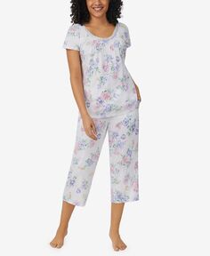 Женский пижамный комплект из 2 предметов капри с короткими рукавами Aria