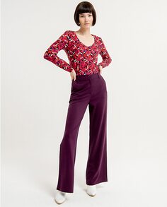 Женские широкие расклешенные брюки со складками Surkana, фиолетовый