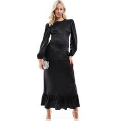 Платье Flounce London Maternity Satin Maxi, черный