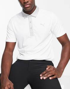 Бело-серая футболка-поло Puma Golf Gamer