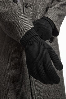 Рубчатые шерстяные перчатки, черный COS