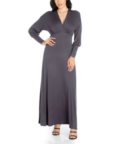 Женское торжественное макси-платье с длинным рукавом 24seven Comfort Apparel, мульти