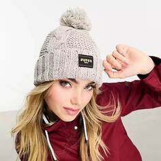 Шапка Superdry Cable Knit, бежевый