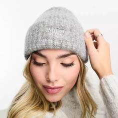 Шапка Superdry Rib Knit, серый