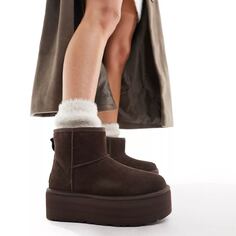 Угги UGG Classic mini platform, коричневый