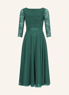 Платье SWING mit Spitzenbesatz, зеленый