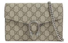 Кошелек Gucci Dionysus на цепочке GG Supreme (16 слотов для карт), мини-бежевый