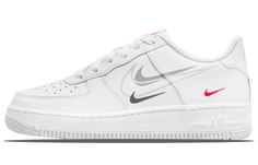 Nike Air Force 1 Low Multi-Swoosh White Particle Grey Photon Dust Bright Crimson (GS)