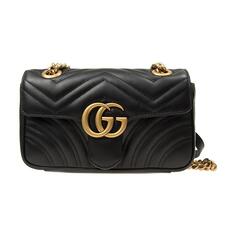 Мини-сумка через плечо Gucci GG Marmont Matelasse Chevron Black